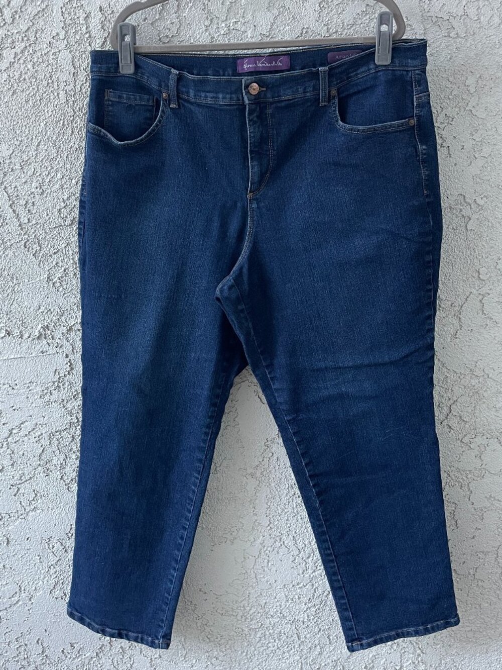 Gloria Vanderbilt Amanda Jeans 18W Short High Rise Tapered Blue Denim Stretch
